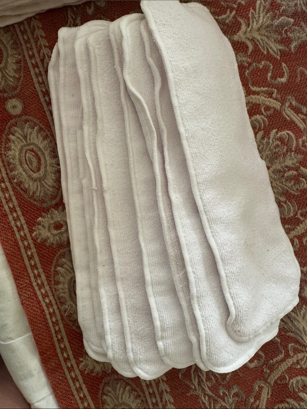 Pack of 10 white microfiber cloth diaper inserts